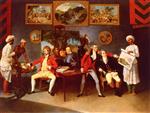 Johann Zoffany - Bilder Gemälde - Colonel Antoine Polier, Claude Martin and John Wombwell