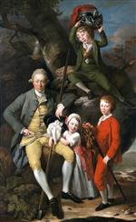 Johann Joseph Zoffany  - Bilder Gemälde - Henry Knight of Tythegston, with His Three Children