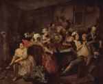 William Hogarth  - Bilder Gemälde - Szene in einer Schenke