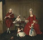 Johann Joseph Zoffany  - Bilder Gemälde - Mr. James Blew and His Family in an Interior