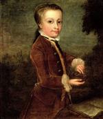 Johann Zoffany  - Bilder Gemälde - Portrait of Wolfgang Amadeus Mozart as young boy