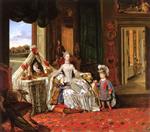 Johann Zoffany  - Bilder Gemälde - Queen Charlotte with Her Two Eldest Sons