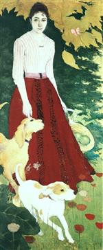 Pierre Bonnard - Bilder Gemälde - Andrée Bonnard with her Dogs
