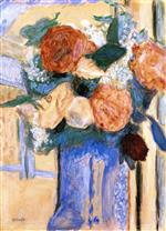 Bild:Bouquet of Peonies in a Blue Vase