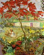 Pierre Bonnard  - Bilder Gemälde - Garden with Red Tree