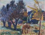 Bild:Landscape with Olive Trees and a Chapel