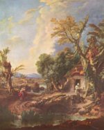 François Boucher - paintings - Landschaft mit dem Bruder Lucas