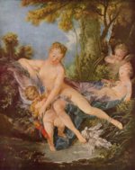 Francois Boucher - Peintures - Venus réconforte Amour
