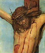 Albrecht Altdorfer - paintings - Christ on the Cross between Mary and St. John (Detail)