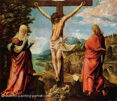 Christ on the Cross between Mary and St. John