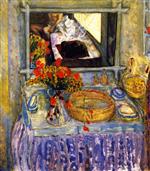Pierre Bonnard  - Bilder Gemälde - The Dressing Table with a Bunch of Red and Yellow Flowers