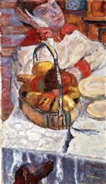 Bild:Woman with Basket of Fruit