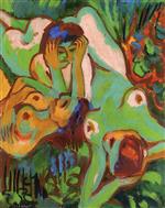 Ernst Ludwig Kirchner - Bilder Gemälde - Bathing in the Wiese