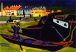 Ernst Ludwig Kirchner - Bilder Gemälde - Boats on the Elbe near Dresden