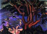 Ernst Ludwig Kirchner  - Bilder Gemälde - Red Trees on the Shore