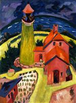 Ernst Ludwig Kirchner  - Bilder Gemälde - The Lighthouse of Fehmarn