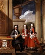 Godfrey Kneller  - Bilder Gemälde - Thomas Coningsby and His Two Daughters