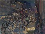 Konstantin Alexejewitsch Korowin  - Bilder Gemälde - Boulevard Montmartre by Night