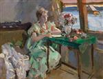 Konstantin Alexejewitsch Korowin  - Bilder Gemälde - By the Window