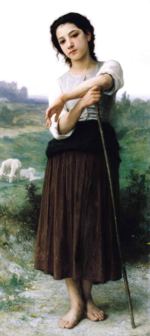 William Bouguereau - paintings - Young Shepherdess Standing