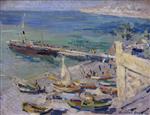 Konstantin Alexejewitsch Korowin  - Bilder Gemälde - Pier in Crimea