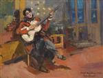 Konstantin Alexejewitsch Korowin  - Bilder Gemälde - The Guitar Player