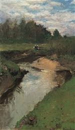 Konstantin Alexejewitsch Korowin  - Bilder Gemälde - The River Vorya at Abramtsevo