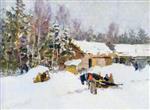 Konstantin Alexejewitsch Korowin  - Bilder Gemälde - Winter Landscape-2