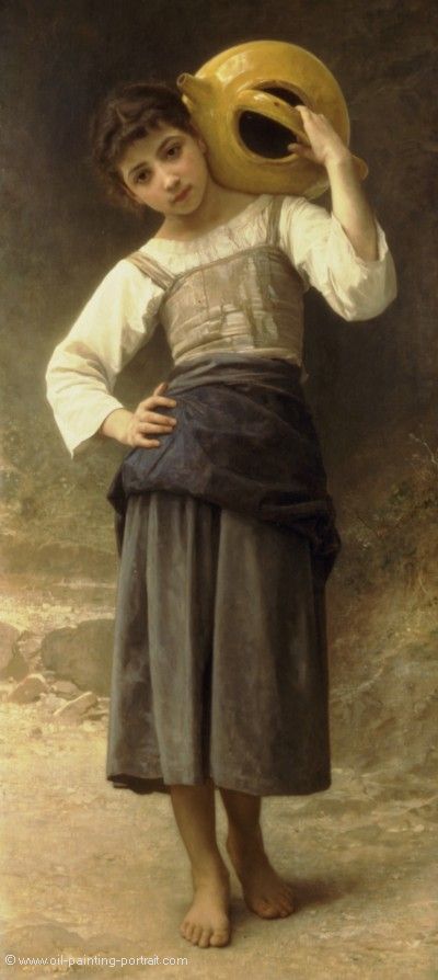 Young Girl Going to the Fountain