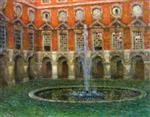 Henri Le Sidaner  - Bilder Gemälde - Fountain Court, Hampton Court