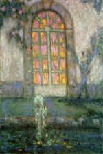 Henri Le Sidaner  - Bilder Gemälde - Glass Door on the Garden