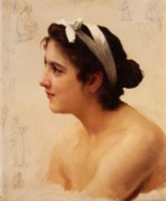 William Bouguereau  - paintings - Study of a woman (for Offering to Love)