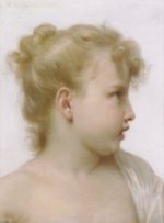 William Bouguereau  - Peintures - Etude tête de petite fille 