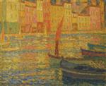 Henri Le Sidaner  - Bilder Gemälde - Port at Villefranche