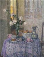 Henri Le Sidaner  - Bilder Gemälde - Table in an interior