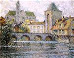 Henri Le Sidaner  - Bilder Gemälde - The Church and the Bridge