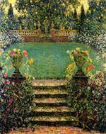 Henri Le Sidaner  - Bilder Gemälde - The Garden's Steps, Gergeroy