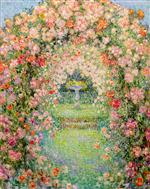 Henri Le Sidaner  - Bilder Gemälde - The Rose Garden, Gerberoy