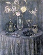 Henri Le Sidaner  - Bilder Gemälde - The Table, Grey Harmony