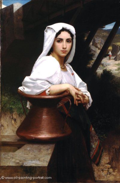 Italien Girl Drawing Water