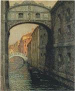 Henri Le Sidaner  - Bilder Gemälde - Venice - the Canal of Sighs