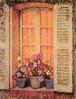Henri Le Sidaner  - Bilder Gemälde - Window with Three Pots