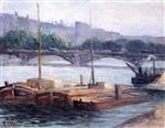 Maximilien Luce - Bilder Gemälde - Barges on the Seine