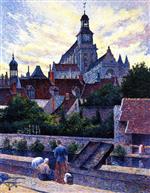 Maximilien Luce  - Bilder Gemälde - Gisors Cathedral, View from the Fossé aux Tanneurs