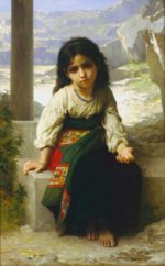 William Bouguereau  - Peintures - La petite mendiante