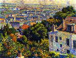 Maximilien Luce  - Bilder Gemälde - Montmartre, from the Rue Cortot, View towards Saint-Denis