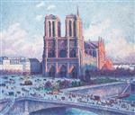 Maximilien Luce  - Bilder Gemälde - Notre Dame, Paris, View from the Quai Saint-Michel