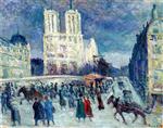 Maximilien Luce  - Bilder Gemälde - Notre-Dame and the Quai Saint-Michel