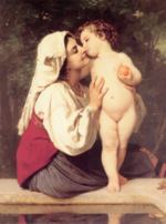 William Bouguereau  - Peintures - Le baiser