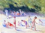 Maximilien Luce  - Bilder Gemälde - Swimming at Mericourt